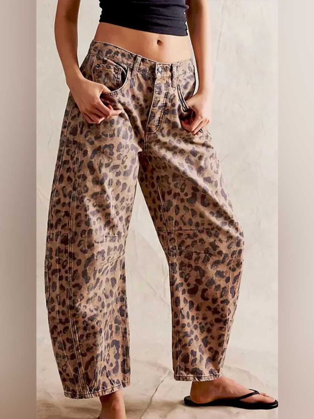 NWOT Free People, Good Luck Leopard Jeans size 29